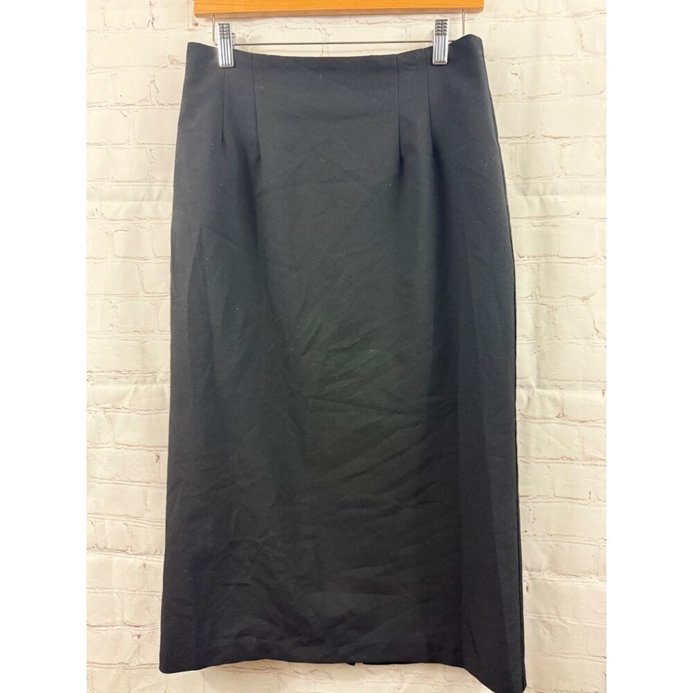 Briggs Petite Skirt Womens Size 8 Black Fully Lined Midi Length (READ)